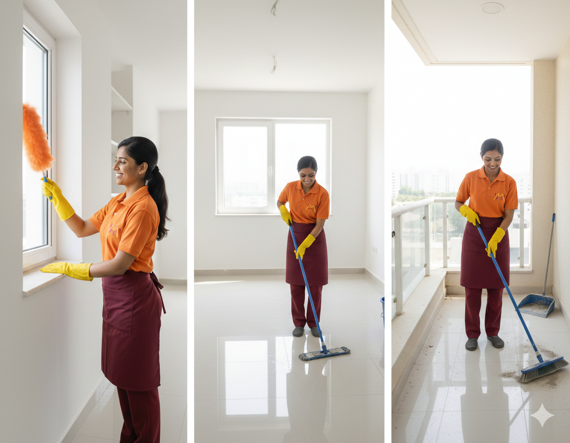 Unfurnished: Dusting, Mopping and brooming (On Demand)